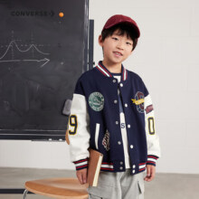 Converse匡威儿童夹克2024秋季新款棒球服男童潮流外套儿童上衣 藏青蓝 120/60