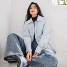PLUS会员：DUIBAI 对白 宽松轻薄衬衫式羽绒服女 CDY004