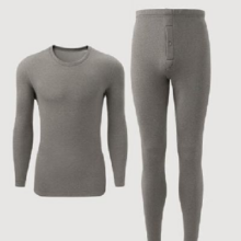 PLUS会员：有棵树 保暖内衣 男士摇粒绒抗菌套装3  浅灰 2XL