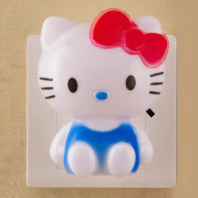 概率卷:蓝色凯蒂猫圆形小夜灯led光控室内感应床头灯