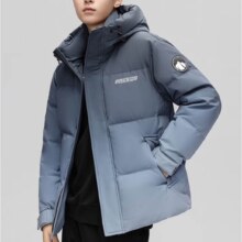 鸭鸭短款羽绒服男2024冬季新款连帽渐变色  3色多码