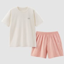 PLUS会员：Bananain 蕉内 305H纯棉睡衣男女士100%棉春夏短袖家居服套装