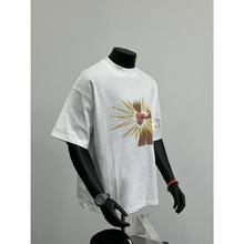VERAFCA 美式潮牌数码直喷炙热的爱心印花短袖男夏季宽松重磅纯棉休闲t恤
