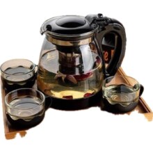 微信小程序：大容量玻璃茶杯带滤网耐高温水壶茶具1000ML一壶+四杯套装