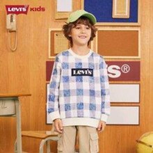 Levi's 李维斯 男童纯棉格纹圆领卫衣（110-160cm）