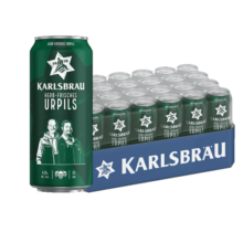 卡斯布鲁(KARLSBRAU) 经典皮尔森啤酒 500ml*24听 春日畅饮 德国原装进口