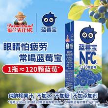 百亿补贴：Farmerland 福兰农庄 nfc果汁 蓝莓汁复合果汁250ml*10礼盒装蓝莓汁赠送视力表