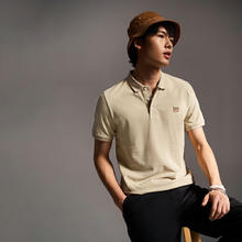 Lee 李 24早春标准版小logo男款翻领短袖polo衫休闲LMT008159205 卡其色