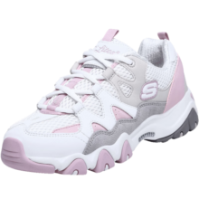 斯凯奇（Skechers）女鞋同款怪兽甜心休闲熊猫鞋99999693 白色/灰色/粉红色 35