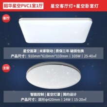 Yeelight智能led韶华星空PVC吸顶灯智能AI语音手机APP控制长方形客厅灯现代简约卧室灯 韶华星空PVC 1室1厅