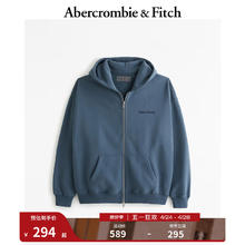 Abercrombie & Fitch 男装 24春夏百搭时尚Logo 款全拉链帽衫 KI122-4251 蓝色 S