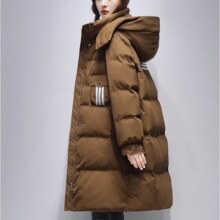 鸭鸭  羽绒服女2024秋冬新款中长款可拆卸帽  多色多码