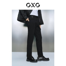 plus会员、入会：GXG男装 黑色直筒弹力牛仔裤
