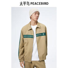 PEACEBIRD 太平鸟 男装满印PU皮夹克潮休闲外套仿羊羔毛茄克