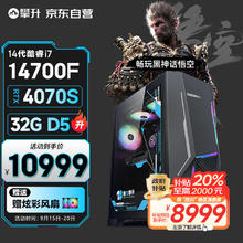 IPASON 攀升 战神X 酷睿i7设计师电竞游戏台式电脑主机（14代i7-14700F RTX4070S 1TBSSD 32G D5 WiFii6）