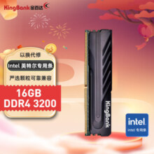 金百达（KINGBANK）16GB DDR4 3200 台式机内存条  intel专用条 黑爵