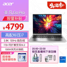acer 宏碁 非凡Go Pro 14英寸轻薄本 13代酷睿2.8K 120Hz 办公本笔记本电脑学生 (i7-13620H 16G 1T)银河灰