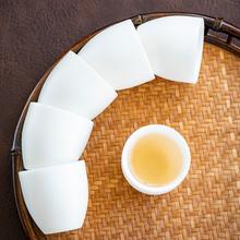 钰铨龙门 家用品茗杯德化冰种羊脂玉瓷素烧小号白瓷茶杯陶瓷杯办公家用茶杯 迎福杯-六杯