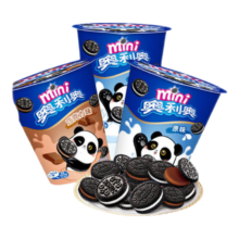 PLUS会员：奥利奥（Oreo）mini小饼干双口味夹心饼干55gX3杯 早餐下午茶零食