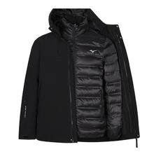 Mizuno 美津浓 男女防风防泼水白鸭绒羽绒服三合一夹克外套运动外套