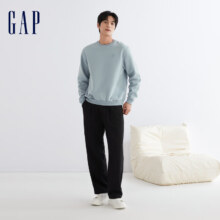 plus会员：Gap 盖璞 男女装秋冬LOGO碳素软磨抓绒保暖卫衣