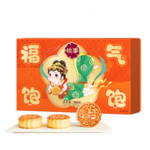 plus会员：桃李福气饱饱月饼礼盒 广式五仁豆沙奶黄芝麻馅480g*4件