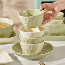 京东百亿补贴：佩尔森 奶油风陶瓷米饭碗  4.75英寸饭碗混色 4件套