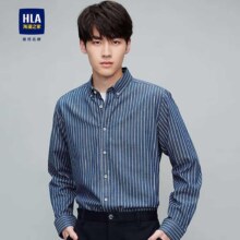PLUS 会员： HLA海澜之家 长袖衬衫 男 时尚合体舒适简约