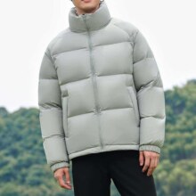 坦博尔羽绒服男短款2023年新款休闲立领蓬松时尚韩版外套TF238327 水波绿 180/96A