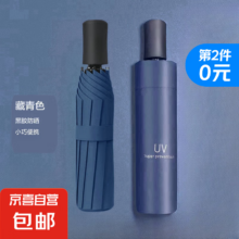 微信小程序：手动三折 折叠黑胶防晒遮阳晴雨两用伞