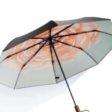plus会员：蕉下 防紫外线晴雨伞三折双层黑胶防晒伞绯月山茶