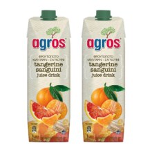 希腊进口，Agros 莱果仕 血橙橘子汁1L*2瓶