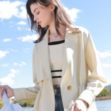 3COLOUR 三彩 2024春季女小个子通勤风衣