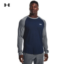 安德玛（UNDERARMOUR）DFO男子华夫格圆领训练运动长袖T恤1302355 黑色001 L