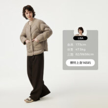 plus会员:坦博尔 2024年新款羽绒服女轻薄时尚百搭圆领短款保暖外套TBF330258D 松木棕