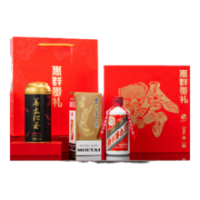 京东百亿补贴、plus会员：茅台飞天惠群贵礼 酱香型白酒53度200ml*1瓶(酒+普安红茶)礼盒装