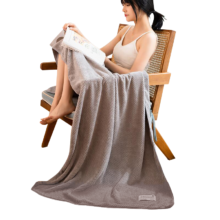 plus会员：三利 7A抗菌浴巾A类吸水速干成人大浴巾男士女通用 75*140cm300G*2条