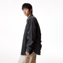 限尺码、PLUS会员：Jack Jones 杰克·琼斯 纯棉牛仔衬衫 224162007 C43 浅牛仔灰