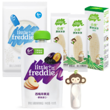需换购：Little Freddie 小皮 辅食尝鲜组合装 西梅苹果泥100g+原味大米粉25g+磨牙米饼8g