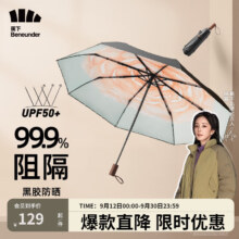 蕉下（beneunder）太阳伞防紫外线夏季遮阳伞晴雨两用伞双层三折防晒伞防晒小黑伞