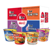 学生专享、PLUS：康师傅 方便面 经典红烧+酸菜+香辣+鲜虾鱼板110g*12 泡面整箱速食