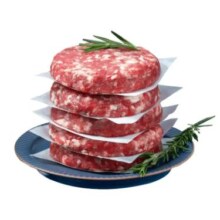 三人团：呼贝伦安格斯牛肉饼2kg 20片新鲜牛肉馅儿童汉堡早餐 源头直发