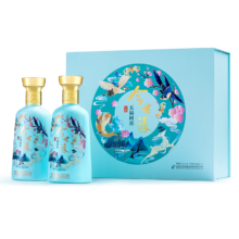 12点：今世缘 五福同喜 42度 浓香型白酒 500ml*2瓶  礼盒装