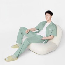 京东plus：蕉内 5系情侣睡衣男女士家居服波绿 L