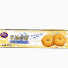 真巧 牛油曲奇蛋仔饼休闲零食饼干 103g