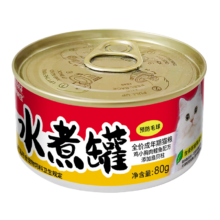 需首单：伊纳宝 猫罐头水煮主食罐 鸡小胸肉鲣鱼 80g