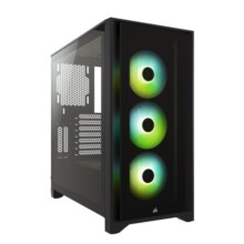 美商海盗船 (USCORSAIR) iCUE 4000X RGB 钢化玻璃炫彩中塔机箱 黑色 (支持360水冷/36cm显卡/RGB风扇)