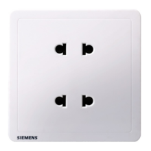 西门子(SIEMENS)插座面板 10A四孔插座86型暗装面板致典 雅白色