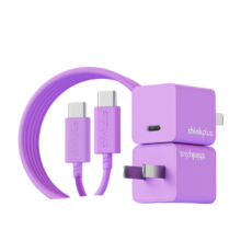 概率券:ThinkPlus联想苹果氮化镓充电器充电头套装PD20W 1米 紫