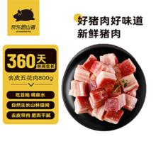 京东跑山猪 五花肉块2kg 烤肉炒菜食材 新鲜速冻